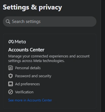 Facebook Accounts Center