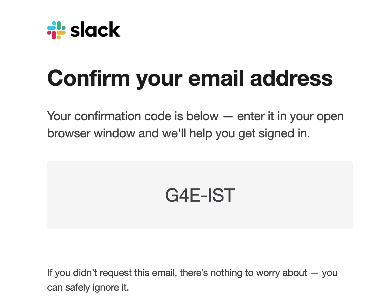 Slack sign-in with email flow — step 2